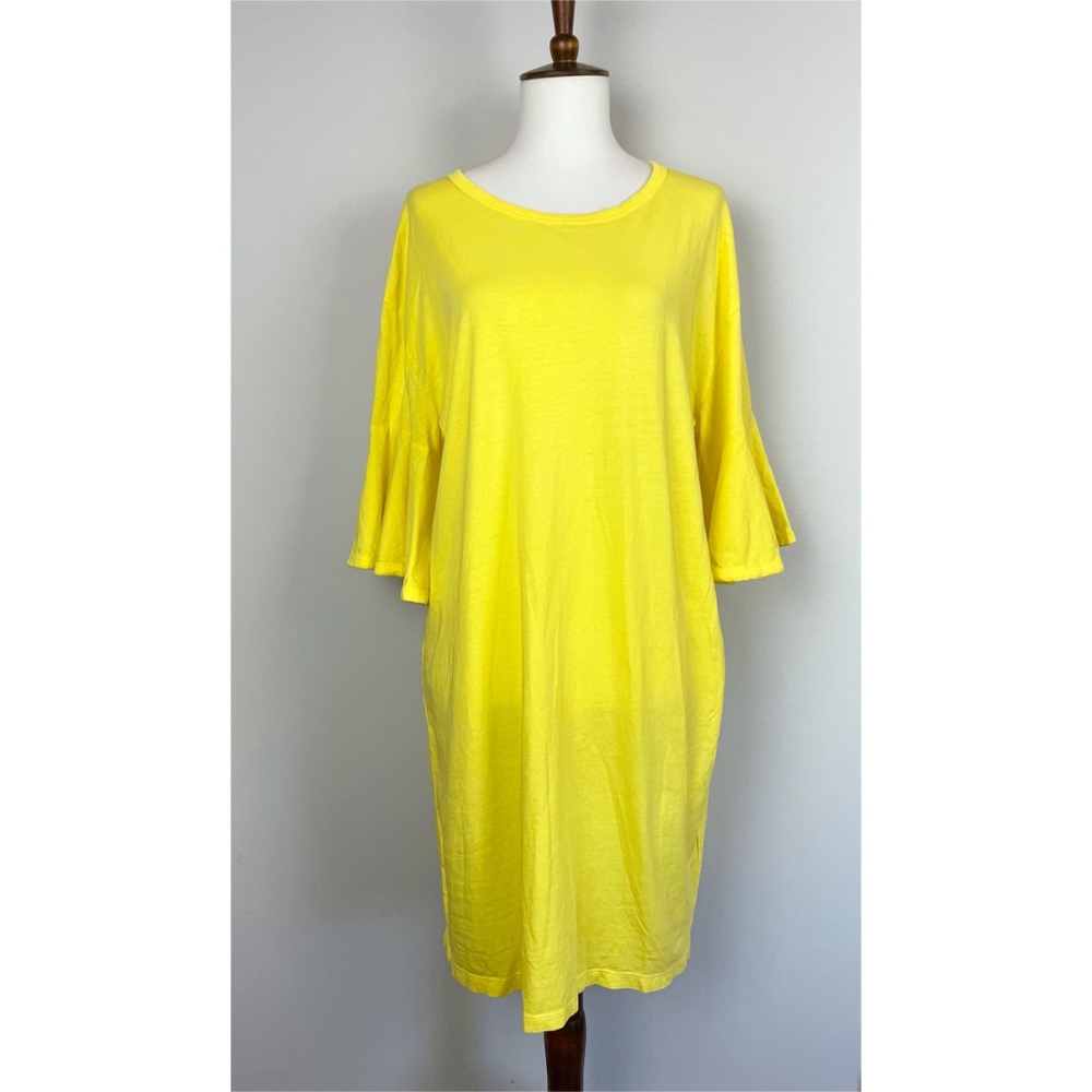 NWT Zara Collection Yellow Ruffle Shirt dress